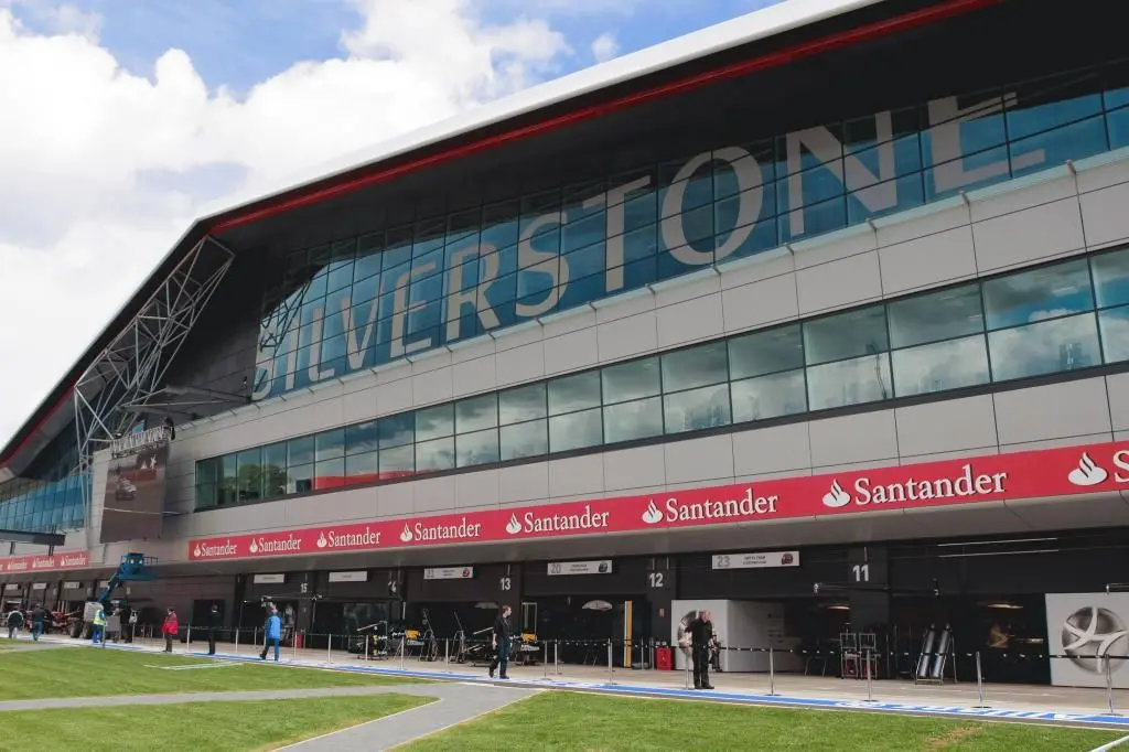 Mostbet signage at Silverstone pit lane