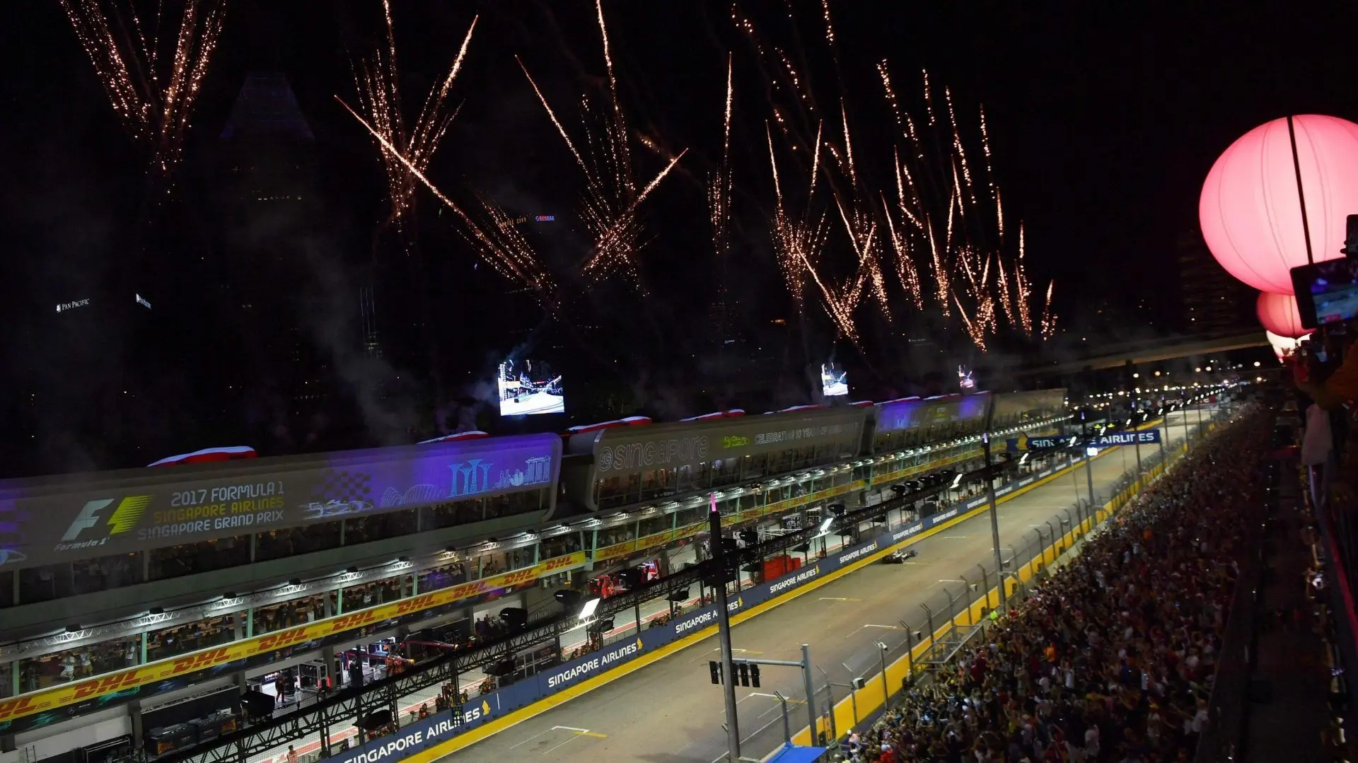 Mostbet banner at Singapore Grand Prix