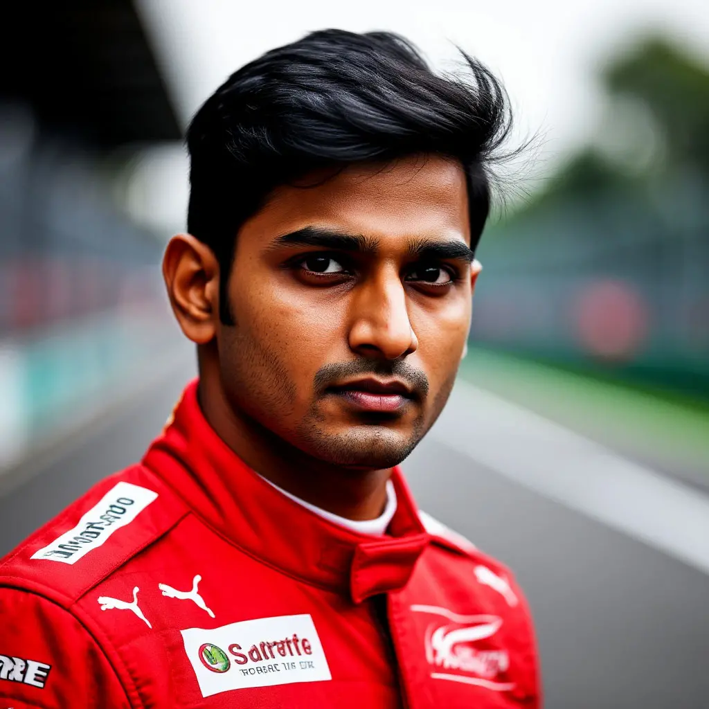 Driver Arjun Patel in Mostbet-branded suit