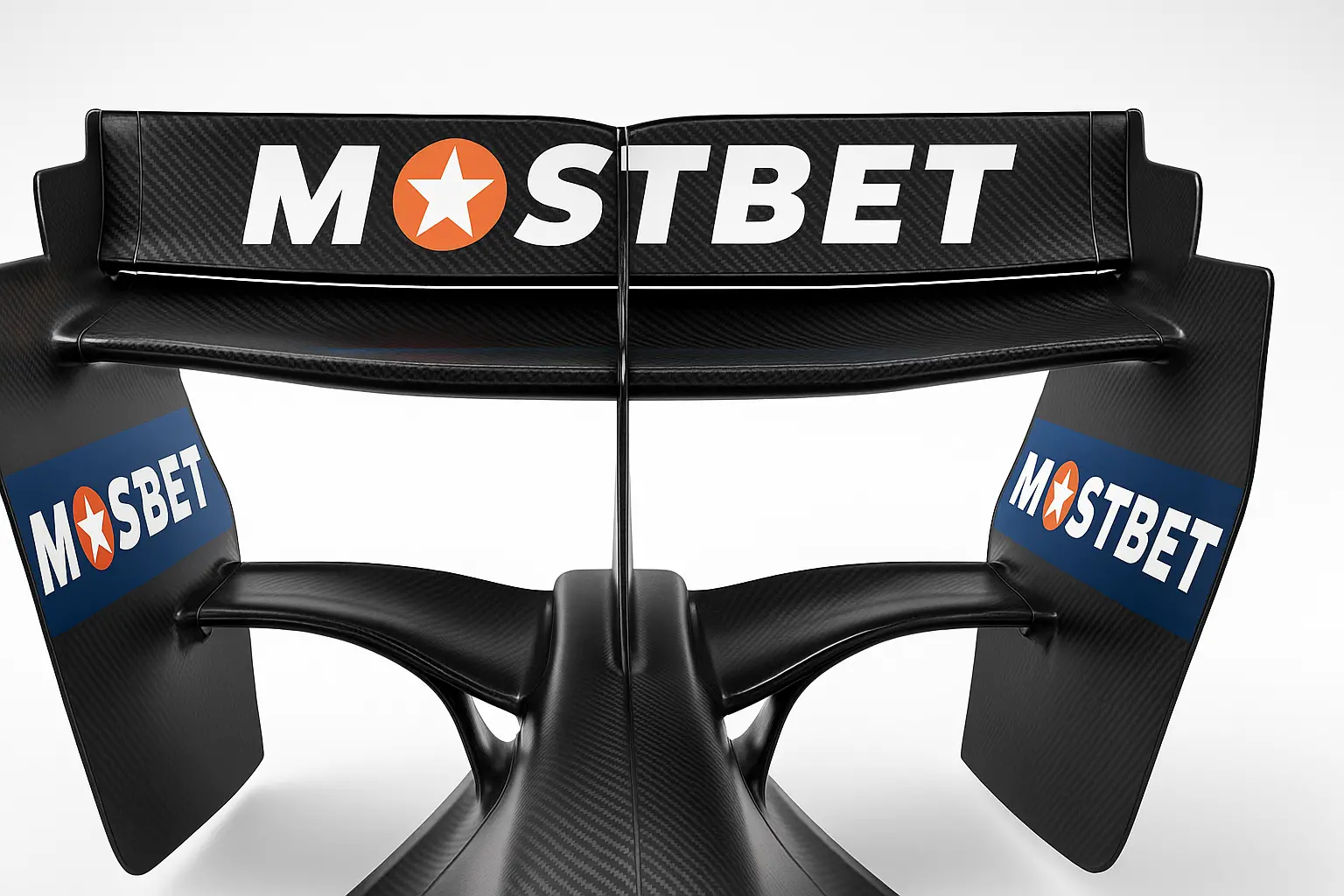 Rear wing with Mostbet branding